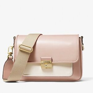 Michael Kors Pink Color block Crossbody Flap Messenger Bag
